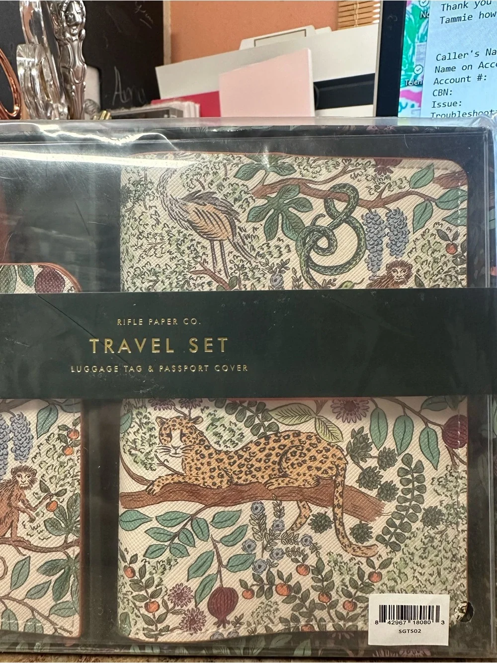 Rifle Paper Co Safari Passport Cover and Luggage Tag Travel Set